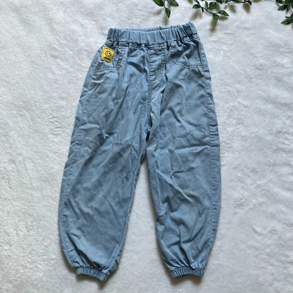FREE Denim Look Jogger Pants Size 110 4T 5T Smiley